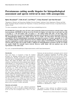 Percutaneous cutting needle biopsies for histopathological