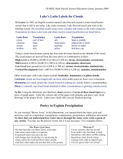 Luke`s Latin Labels for Clouds - The Ruth Patrick Science Education