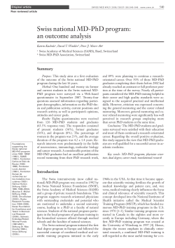 Swiss national MD-PhD program: an outcome analysis