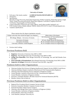 Previous Positions Held Positions held in other Organisations