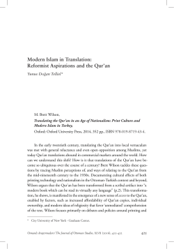 Modern Islam in Translation: Reformist Aspirations and the