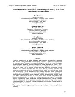 Interaction matters: Strategies to promote engaged