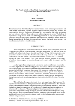 The Perceived Role of Mass Media Use during Incarceration in the