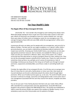 F For Your Health` s Sake - Huntsville Memorial Hospital