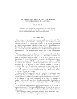 The Expected Volume of a Random Tetrahedron in a Cube.