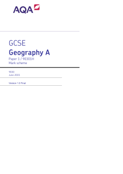 GCSE Geography A Mark scheme Unit 01 - Physical