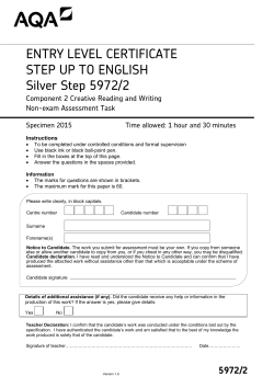 ELC English Specimen task and teacher notes Silver Step