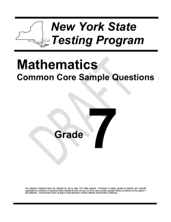 Math Common Core Sample Questions - Grade 7