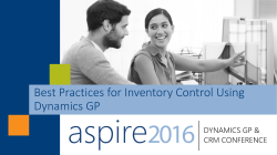 Best Practices for Inventory Control Using Dynamics GP