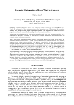 Computer Optimization of Brass Wind Instruments