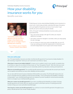 How your disability insurance works for you