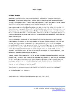 Speech Excerpts - The Gilder Lehrman Institute of American History