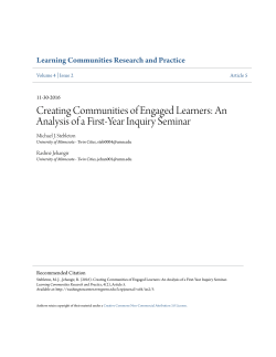 An Analysis of a First-Year Inquiry Seminar
