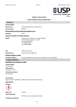 SAFETY DATA SHEET CIA-EA Adhesive Anchor System