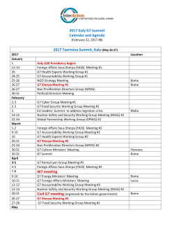2017 Italy G7 Summit Calendar and Agenda 2017 Taormina Summit