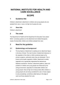 Children`s attachment: final scope