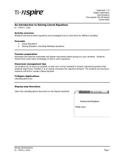 An Introduction to Solving Literal Equations by