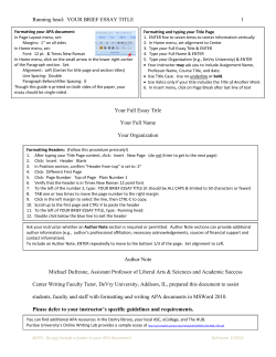 Running head: YOUR BRIEF ESSAY TITLE 1 Your Full Essay Title