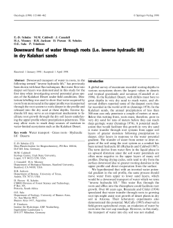 Downward &macr;ux of water through roots (i.e. inverse hydraulic lift) in