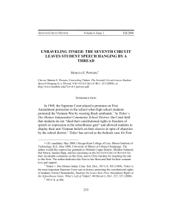 Unraveling Tinker: The Seventh Circuit Leaves Student Speech