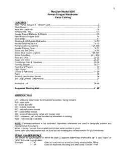 1 MacDon Model 5000 Power-Tongue Windrower Parts Catalog