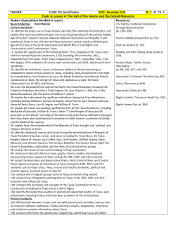 Topic 4, Lesson 4: The Fall of the Alamo and the Goliad Massacre