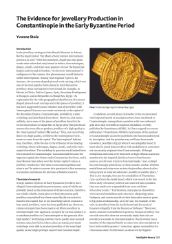 The Evidence for Jewellery Production in Constantinople in the