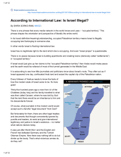 Is Israel Legal By International Law?