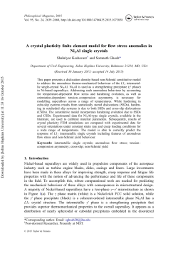 A crystal plasticity finite element model for flow stress anomalies in