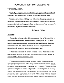 placement test for grades 7&ndash;12