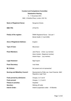 Page 1 of 24 Conduct and Competence Committee Substantive