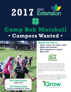 2017 4-H Camp Bob Marshall Camp Counselor
