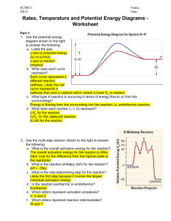 Rates, Temperature and Potential Energy Diagramsана Worksheet