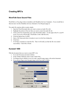 Creating MP3`s with WordTalk, Kurzweil, and Read and Write Gold