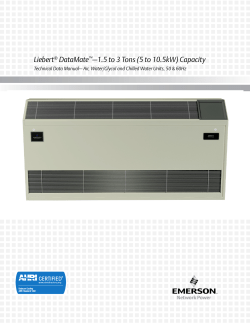 Liebert® DataMate™—1.5 to 3 Tons (5 to 10.5kW) Capacity