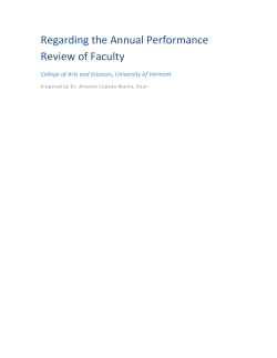 Regarding the Annual Performance Review of Faculty
