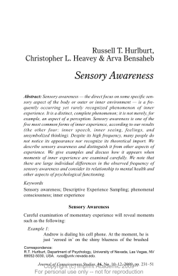 Sensory Awareness - University of Nevada, Las Vegas