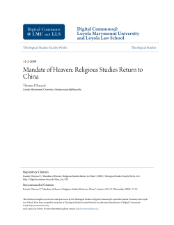 Mandate of Heaven: Religious Studies Return to China