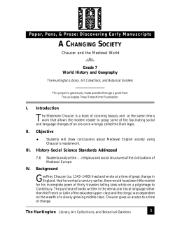 A Changing Society: Chaucer and the Medieval