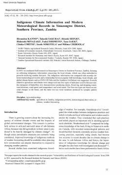 Meteorological Records in Sinazongwe District,