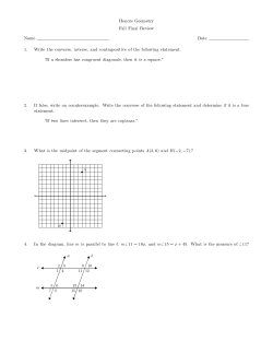 Honors Geometry Fall Final Review Name Date 1. Write the