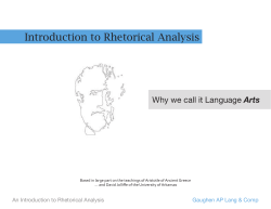 Introduction to Rhetorical Analysis