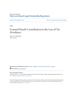 Learned Hand`s Contribution to the Law of Tax Avoidance