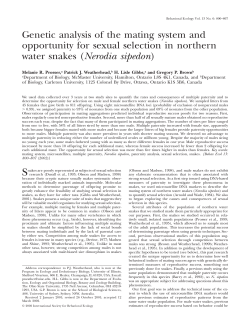 Genetic analysis of the mating system and opportunity for sexual