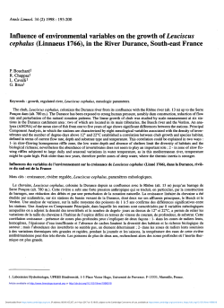 Influence of environmental variables on the growth of Leuciscus