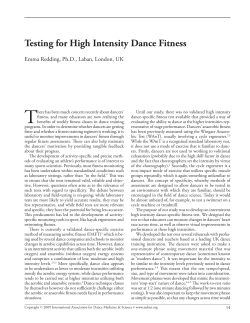Testing for High Intensity Dance Fitness