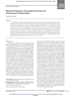 Transcription Factories and Chromosomal Translocations