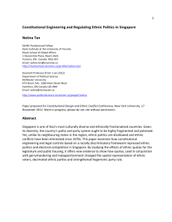 Constitutional Engineering and Regulating Ethnic Politics in