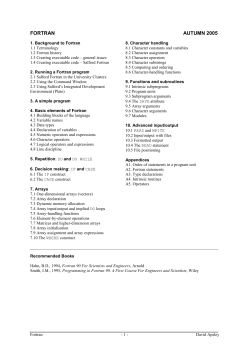FORTRAN AUTUMN 2005