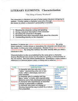 LITERARY ELEMENTS: Characterization